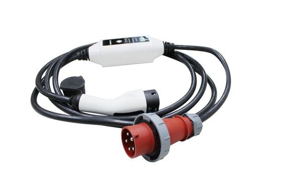 380V 16A 11KW شاحن EV محمول 3 مراحل مع قابس CEE أحمر