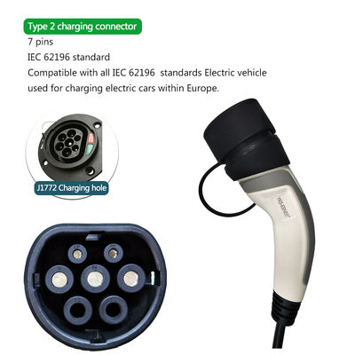 شاحن EV سريع محمول أسود TPU 5m مع تيار تغيير شاشة اللمس