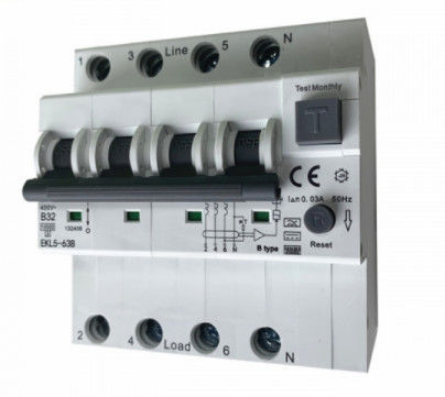 IEC 62423 32A RCD قواطع دوائر MCB RCCB RCBO مع حماية ضد التيار الزائد