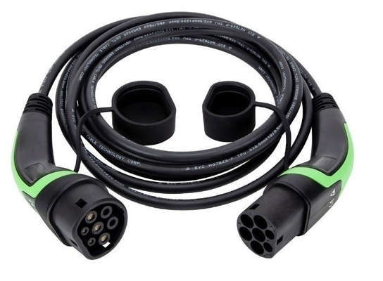 22kW 3 Phase 480V Type 2 To Type 2 EV Charging Cable 10m IP55. كبل شحن من النوع 2 إلى النوع 2 EV بطول 10 م