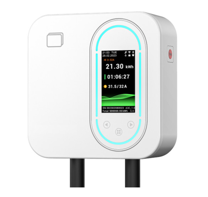 سعر جيد 22 كيلوواط شحن سريع ثلاثي المراحل Smart Home Wallbox معتمد CE شاحن EV مثبت على الجدار دعم IP65 مقاوم للماء اتصال RFID / WiFi / Bluetooth متوفر باللونين الأبيض والأسود الانترنت