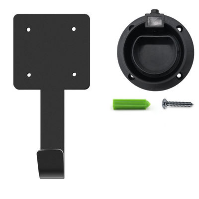 سعر جيد IEC62196 Type 2 EV Plug Holder Black Steel مع إدارة الكابلات الانترنت