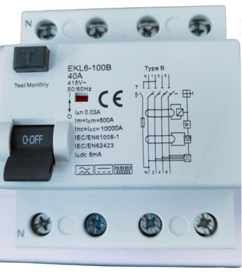 سعر جيد 2P / 4P 40A RCCB قواطع دوائر AC 30mA الحياة الكهربائية 2000 دورة الانترنت