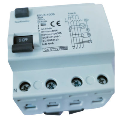 سعر جيد DC 6mA 4P جهاز حماية التيار المتبقي 50 / 60Hz التردد المقنن الانترنت